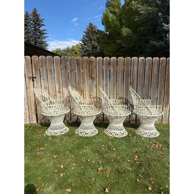 Rare Set of 4 Vintage 1960s Russell Woodard Fiberglass Spun Armchairs For Sale - Image 6 of 12