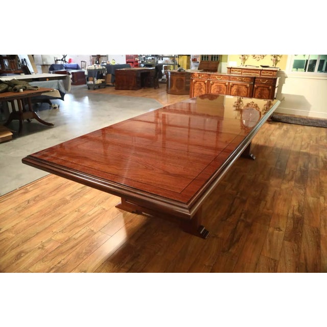 Contemporary Large Mahogany Rectangular Conference Table by Leighton Hall Made-To-Order For Sale - Image 3 of 8
