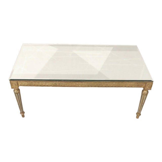 French Louis XVI Style Mirror Coffee Table For Sale