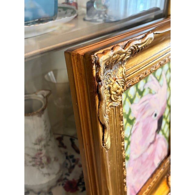 “Marvin” an Original Ornately Framed Feathered Friend by Michelle Heimann. For Sale - Image 4 of 5