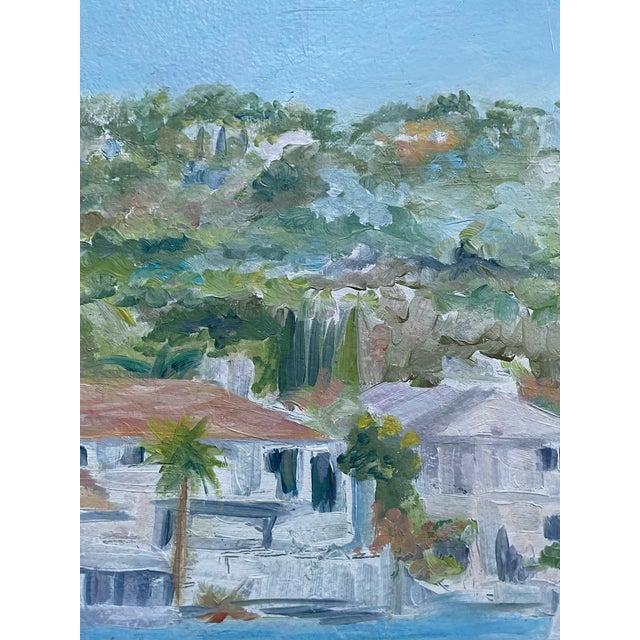 1980s Sailing Along Nautical Seascape Signed and Titled by Leslie Schultz For Sale - Image 4 of 8