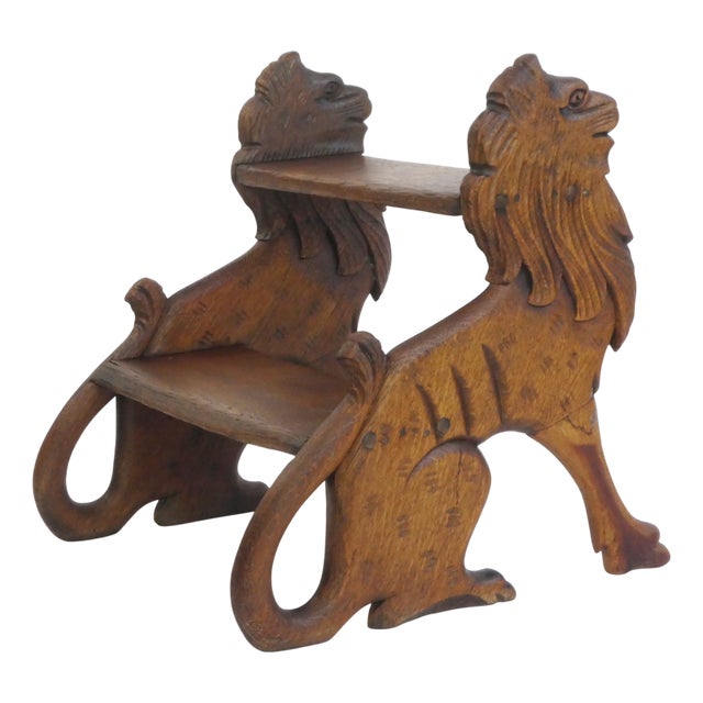 Victorian Library Stairs in Oak For Sale