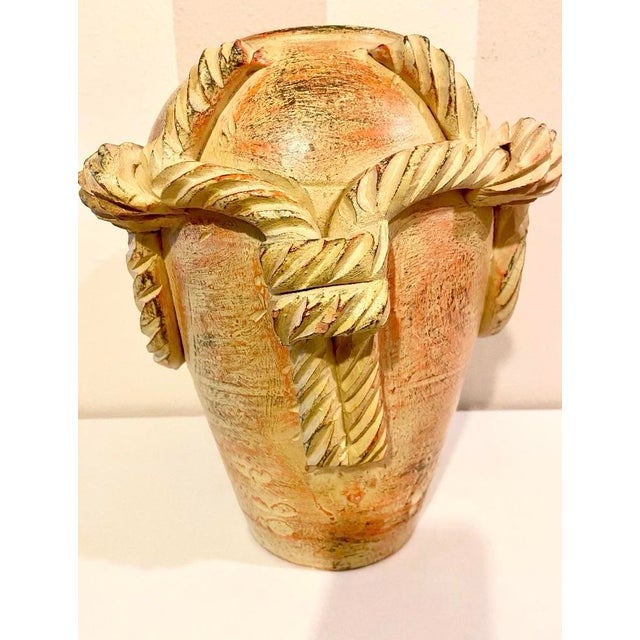 Antique/Vintage Southwestern Terracotta Pottery Vase With Sculpted Rope Design For Sale - Image 11 of 11