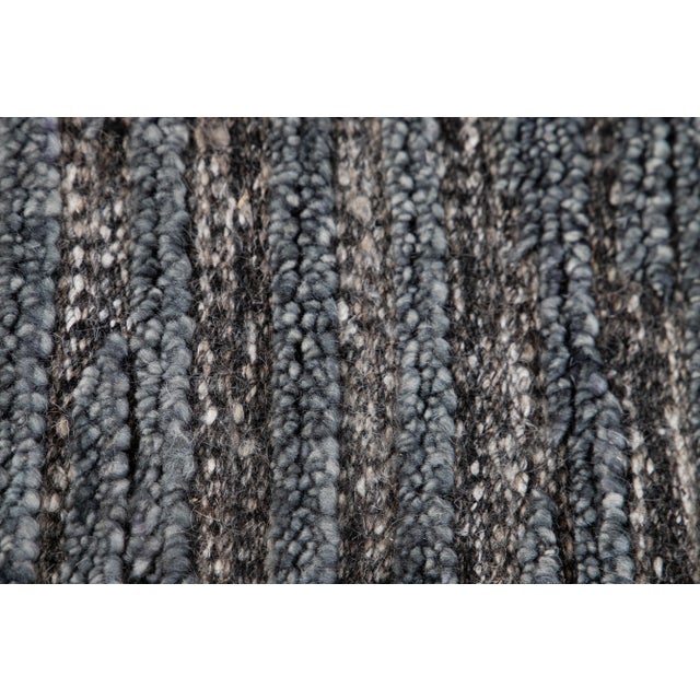 21st Century Contemporary Textured High Low Wool Rug For Sale - Image 10 of 13