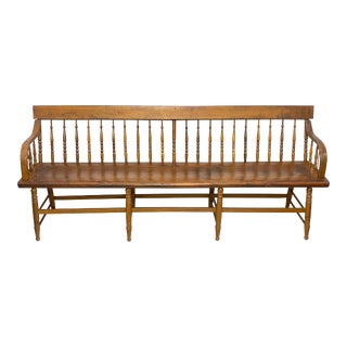 Early 19th Century American Pine Windsor Style Deacon's Bench For Sale