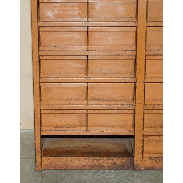 Antique Industrial Metal Workers Chest of Drawers for Screws Nuts & Bolts For Sale - Image 4 of 16