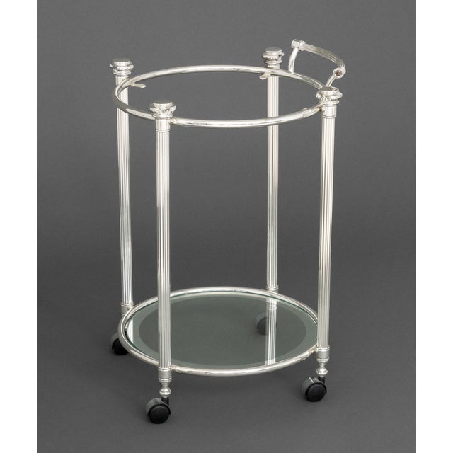 Modern Chrome Plated Two-Tier Bar Cart For Sale - Image 9 of 9