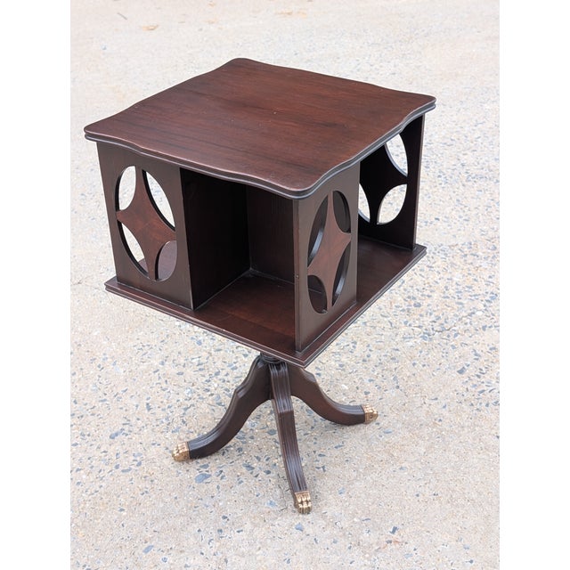 Antique Ferguson Brothers Mfg. Co. Rotating Parlor Chair Side Bookcase/Table For Sale - Image 12 of 13