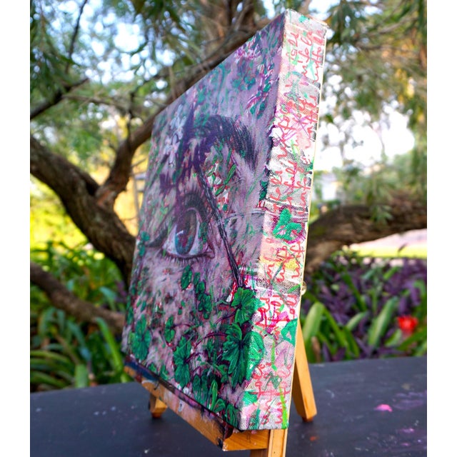 Abstract Unfold-Flynn-Beaumont de Pertuis, France by Amanda Seckington | Acrylic & oil on canvas Eye among foliage. For Sale - Image 3 of 4