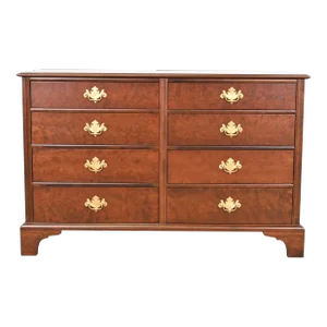Kindel Furniture Georgian Carved Cherry Wood Eight-Drawer Dresser, Newly Refinished