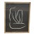 1970s Framed Minimalist Abstract White Line Figure Artwork on Black Background. For Sale