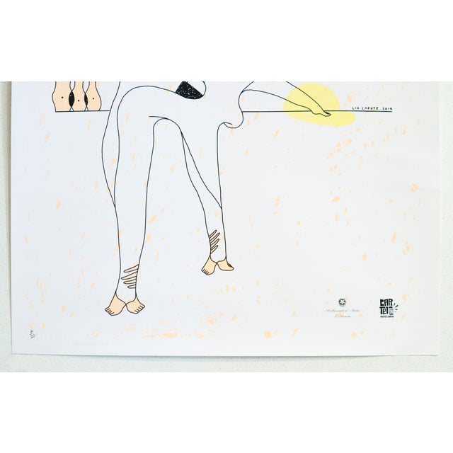 Contemporary 2019 Cuban Film Festival Poster - Ginger & Fred, Film by Frederico Fellini - Silkscreen by Liz Capote (Signed, Numbered and Embossed) For Sale - Image 3 of 3