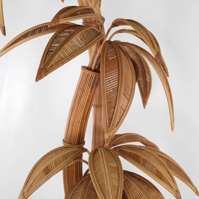 Rattan Palm Tree Floor Lamp For Sale - Image 5 of 18