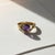 Metal Wave Design Amethyst and Topaz Ring in Silver, Gold, Size 6 For Sale - Image 7 of 7