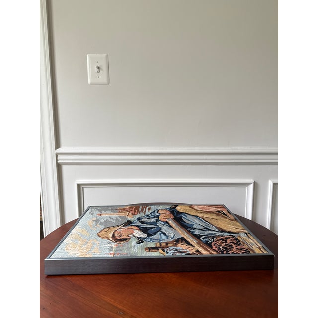 1950s Fisherman Framed Needlepoint For Sale In Washington DC - Image 6 of 10