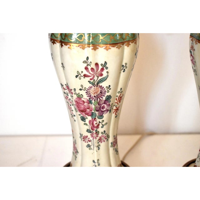 Wood Antique 19th-Century Samson Chinese Export Porcelain Table Lamps - a Pair For Sale - Image 7 of 13
