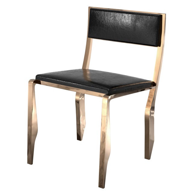 Art Deco "Icona" Chair With Bronze, Hand Crafted For Sale - Image 3 of 6