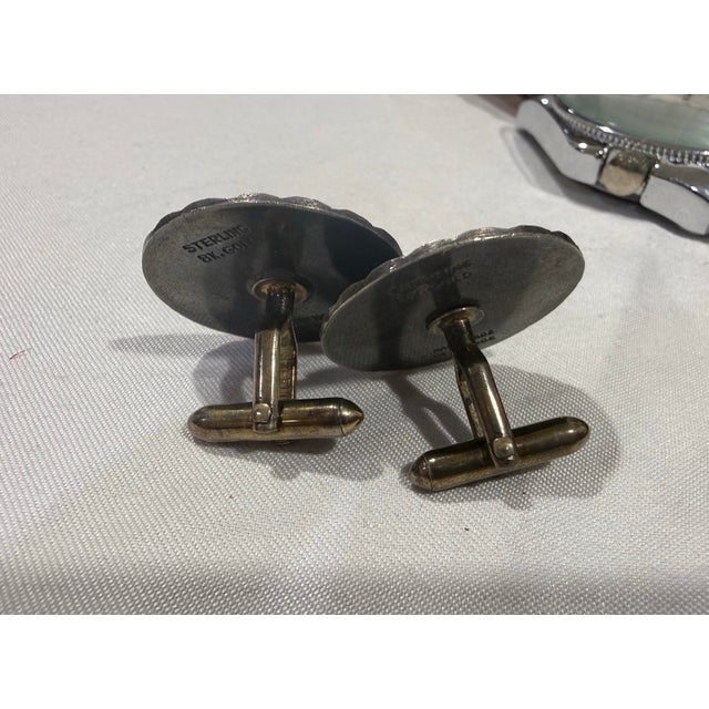 Vintage 8k Gold / Sterling Silver Roman bust Cuff Links Both cufflinks are tested and marked 8 carat, solid gold and...