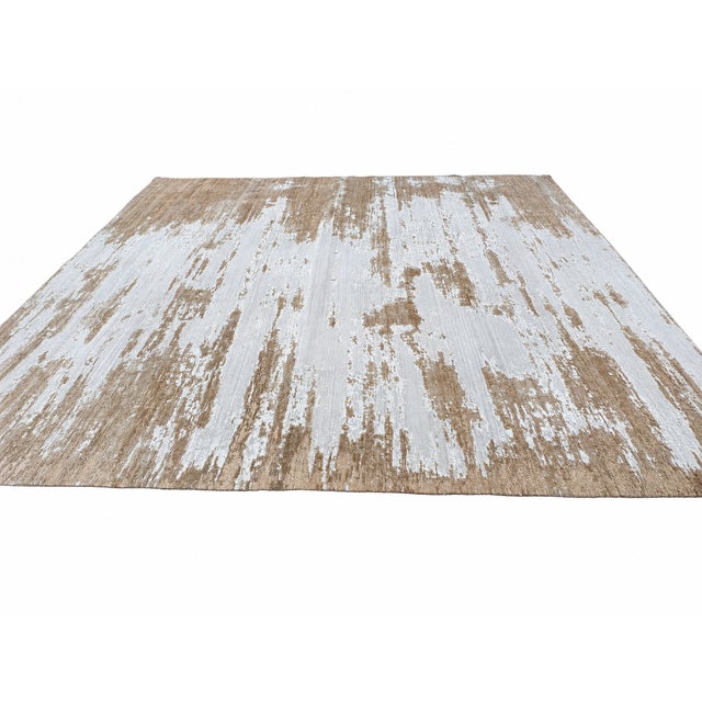 Rh Kasir Wool & Silk Rug – 10' X 14' Wheat/Camel | Hand-Knotted Wool & Silk For Sale - Image 11 of 18
