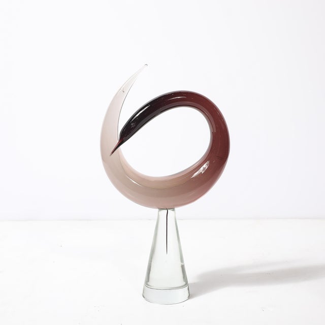 Mid-Century Hand-Blown Spiraled Murano Glass Bird Sculptures Signed Salviati - Set of 2 For Sale - Image 13 of 17