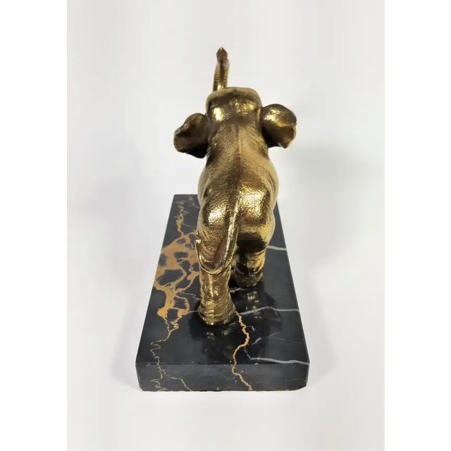 Pair of 1920s French Art Deco Marble Elephant Bookends For Sale - Image 10 of 14