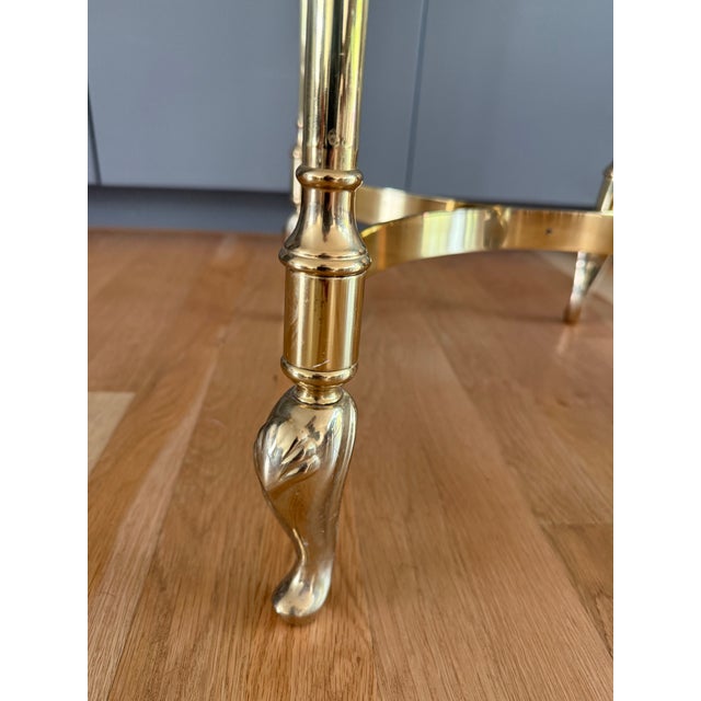 1970s Vintage French Style Brass and Glass Side Table For Sale - Image 5 of 9