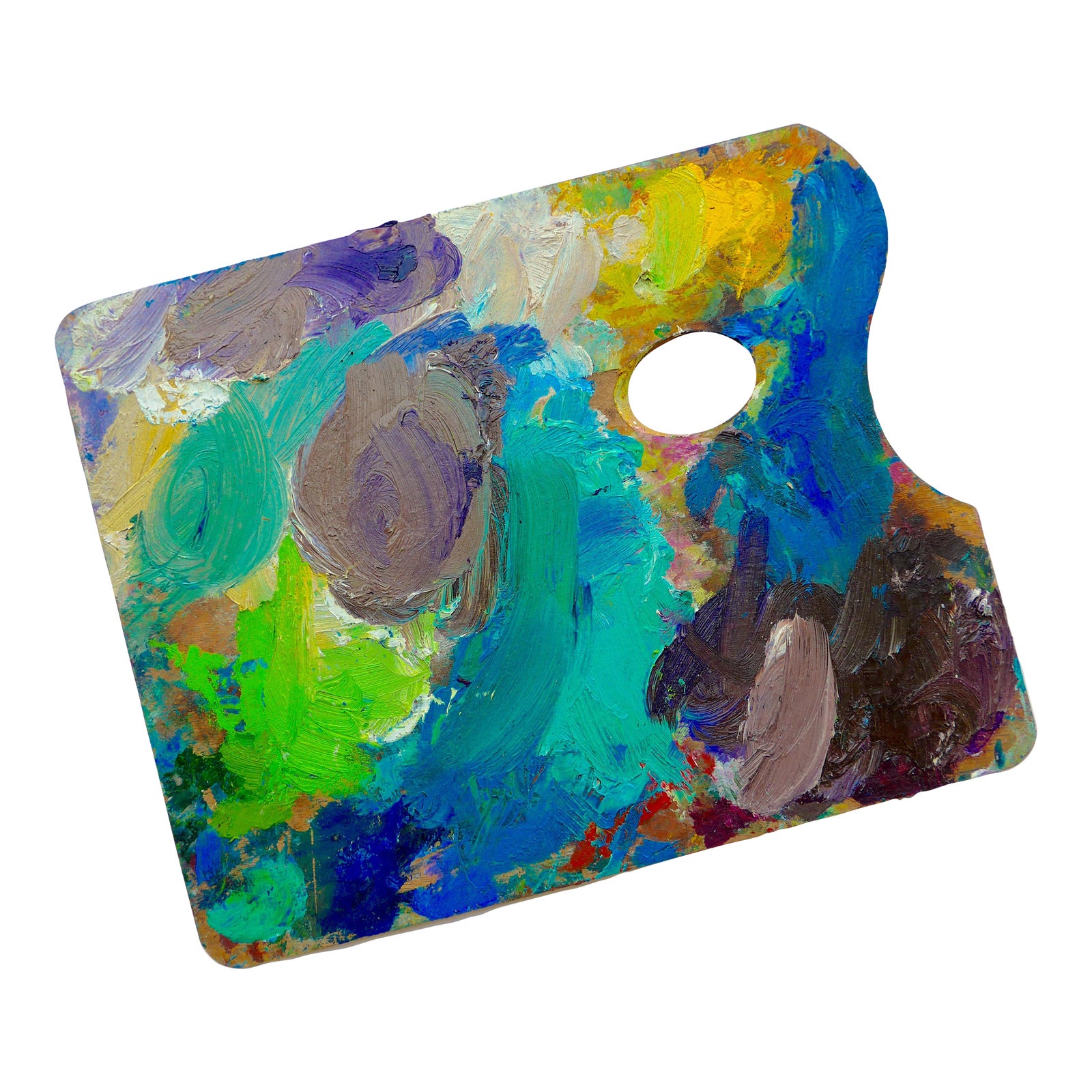 "Artist Palette" , Contemporary Colorful Wood Artist Palette Chairish