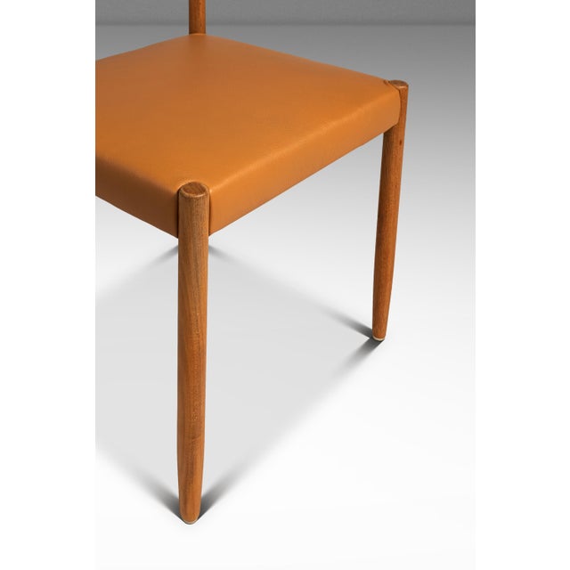 Set of Four (4) Restored Mid-Century Danish Modern Dining Chairs in Teak & Leather Attributed to Poul M. Volther for Frem Røjle, Demark, C. 1960's For Sale - Image 16 of 18