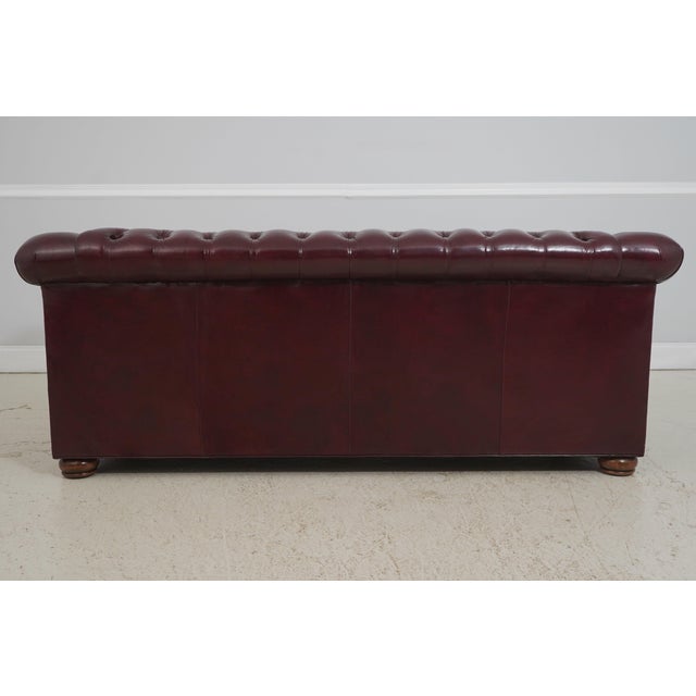 Hancock & Moore Burgundy Leather Chesterfield Sofa For Sale - Image 16 of 18