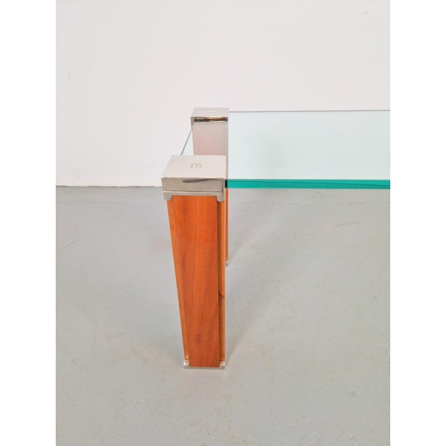 Pioneer T66 Cherry Wood & Glass Side Table from Peter Ghyczy, 1980s For Sale - Image 10 of 16