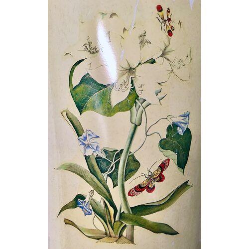 Vintage Tole Botanical Floral Waste Cachepot For Sale - Image 4 of 5