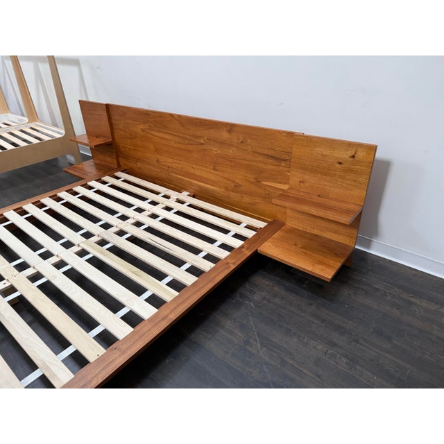 CB2 King Size Mark Daniel for Cb2 Andes Acacia Wood Platform Bed + Nightstands For Sale - Image 4 of 12