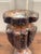 Wood Vintage Wabi-Sabi Rustic Hand Carved Chrysanthemum Wood Vase For Sale - Image 7 of 10