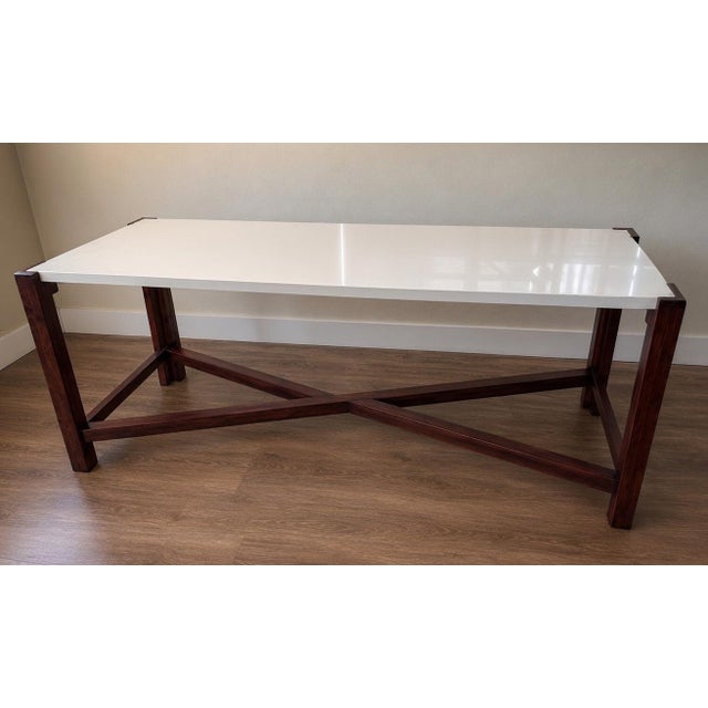 Contemporary Contemporary-Mahogany-Quartz Console Table For Sale - Image 3 of 3