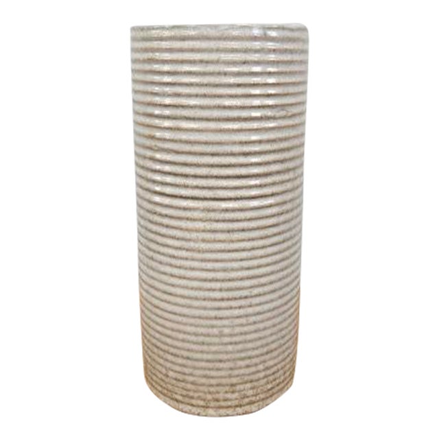 Mid Century Zainesville Stone Age Modern Homespun Art Pottery Vase For Sale