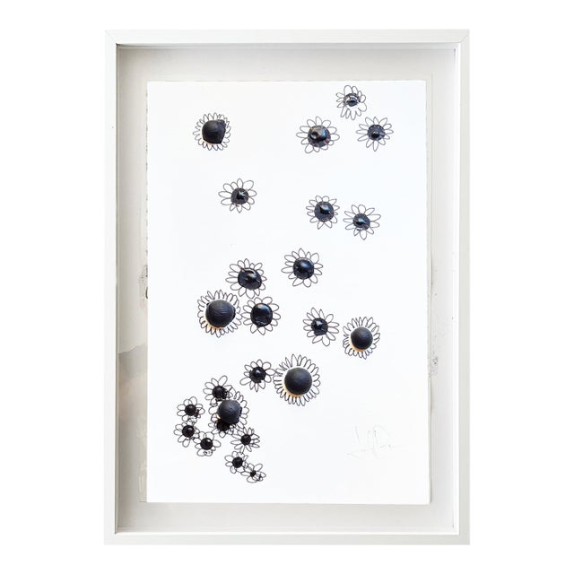 "Field of Daisies 20" Original Mixed-Media Painting by Jake Poser, Framed For Sale