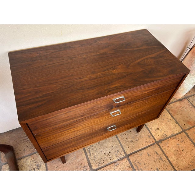 Wood Vintage Founders Jack Cartwright Oiled Walnut 3 Drawer Chest, Attributed For Sale - Image 7 of 12