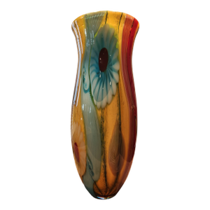 Exquisite Hand-Blown Art Glass Floral Vase - Murano Style