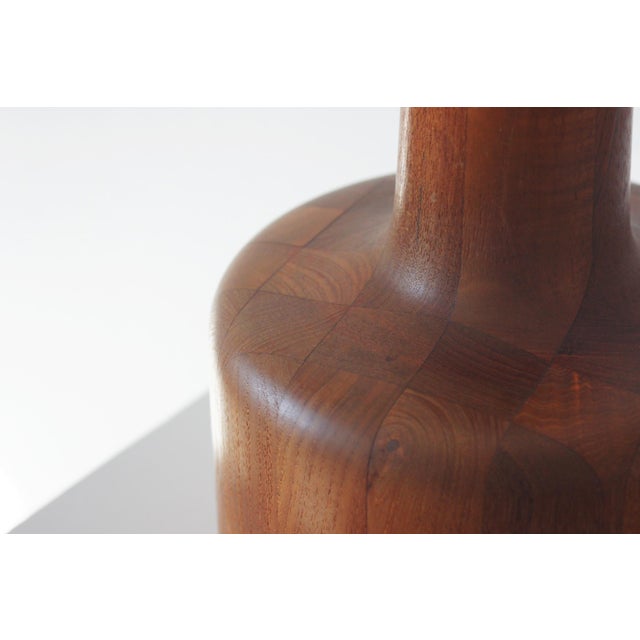 Vintage Scandinavian Table Lamp with Teak Base For Sale - Image 4 of 7