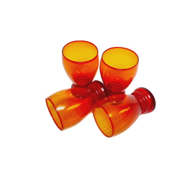 1970s Postmodern Juice Set from Barbara Glassworks, Poland, 1970s, Set of 4 For Sale - Image 5 of 10