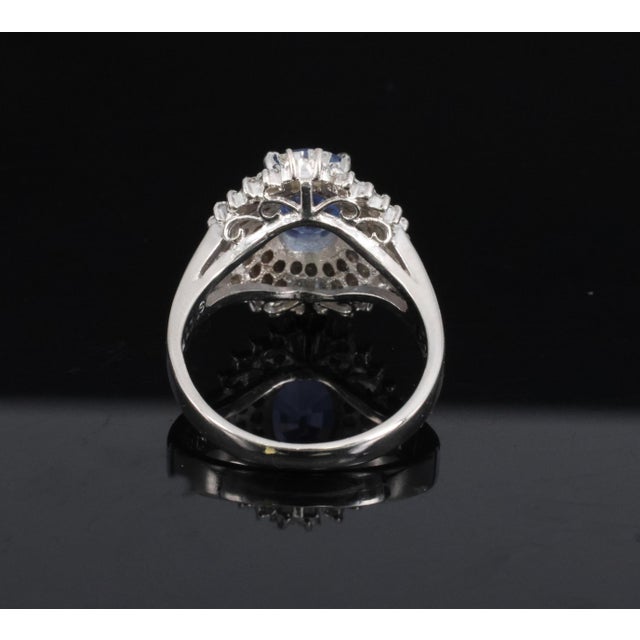Late 20th Century Rare 2.09ct Gia Ceylon No Heat Sapphire & 0.69ct Diamond Platinum Ring Size 5.25 For Sale - Image 15 of 17