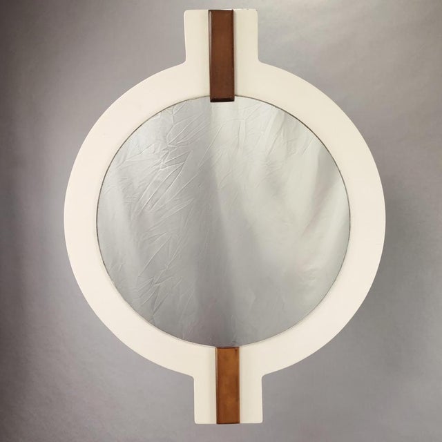 Brown Postmodern Walnut Mirror, 1970s For Sale - Image 8 of 8