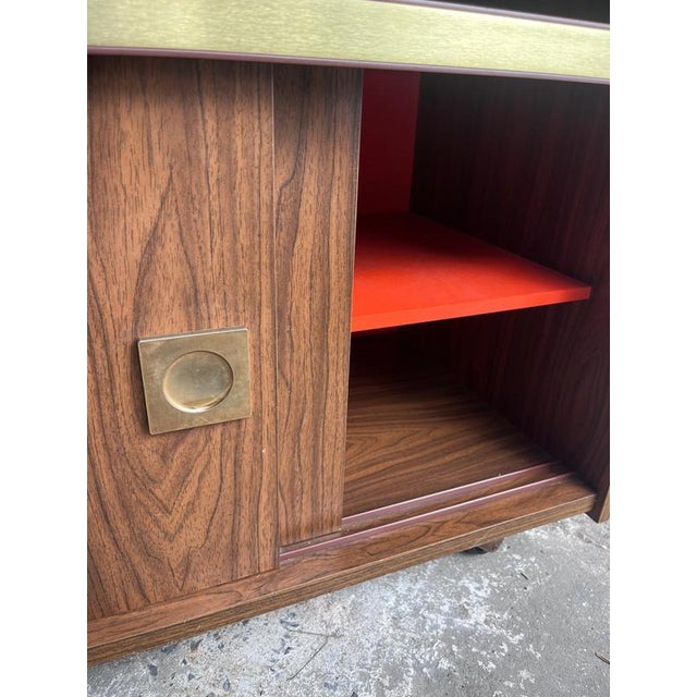 Metal Modern Stereo Cabinet on Wheels, 1970s For Sale - Image 7 of 11
