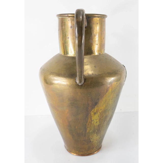 Shabby Chic 19th Century Russian Brass Amphora Form Two Handled Vase With Double Headed Eagle For Sale - Image 3 of 11