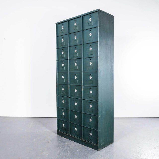 French Industrial Dark Green Metal Cabinet, 1920s For Sale - Image 4 of 11