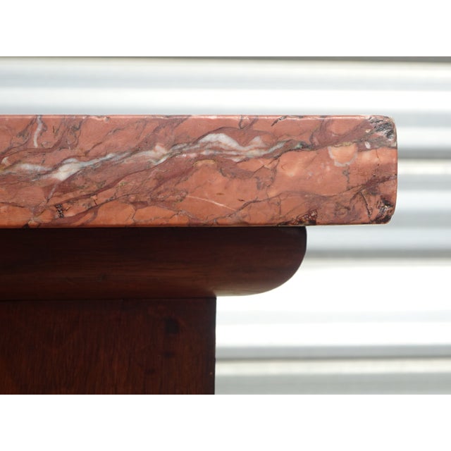 Brown Charles X Restoration Console in Walnut and Marble, 1830 For Sale - Image 8 of 18