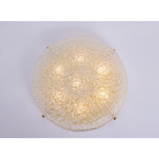 Large Vintage Flush Mount in Ice Glass from Hillebrand, Germany, 1970s For Sale - Image 13 of 16