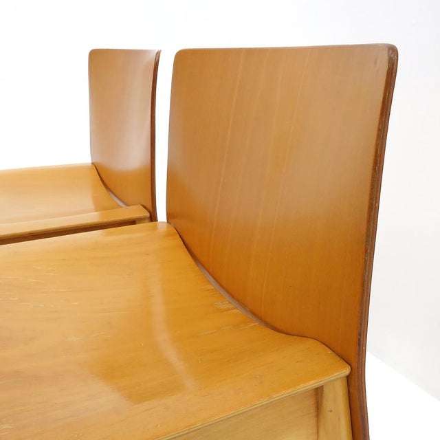 Italian Plywood Dining Chairs in the Style of Scarpa, Italy, 1980 For Sale - Image 9 of 11