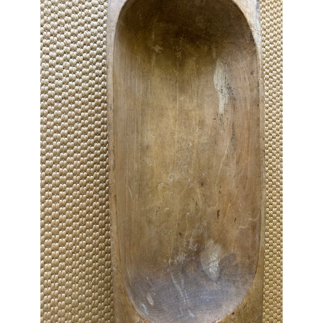 Brown French Antique XL Wood Carved Dough Bowl , Trough or Tray For Sale - Image 8 of 11