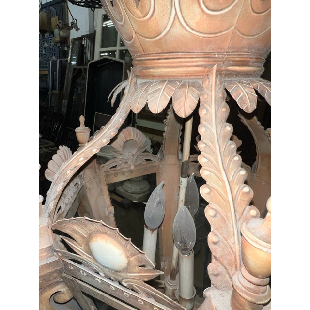 Tan 1940s Large Spanish Lantern Pendant Light For Sale - Image 8 of 12